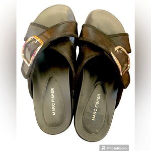 Marc Fisher Black Slide Sandals. Size 10. New.